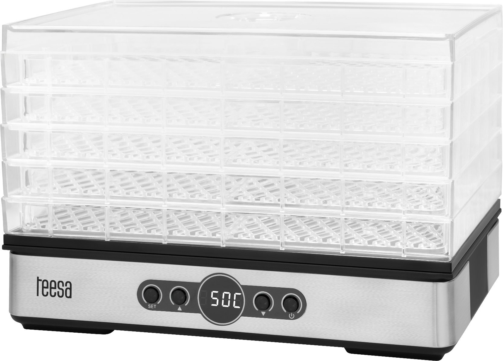 Suszarka do grzybów , warzyw , owoców , 400W , 5 sit, wyświetlacz, termoobieg, TEESA