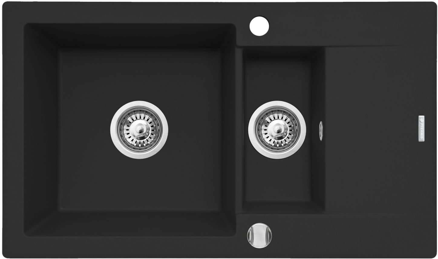 Zlewozmywak Pyramis Zlew KORFU (78 x 46) 1 1/2B 1D, volcano + bateria Silvio