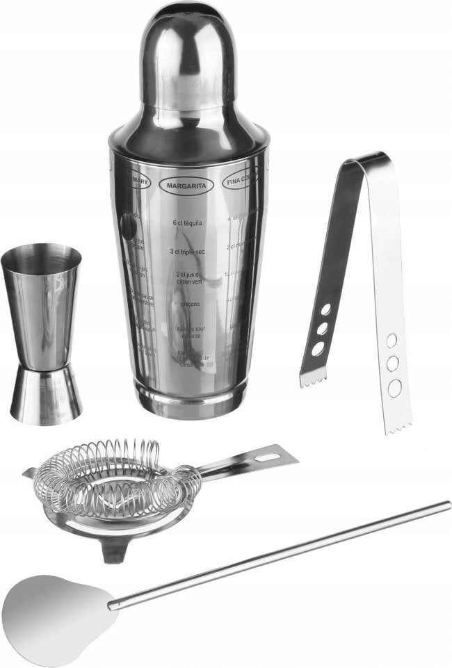 Secret de Gourmet Zestaw barmański do drinków, shaker 600 ml, metalowy, 5 elementów