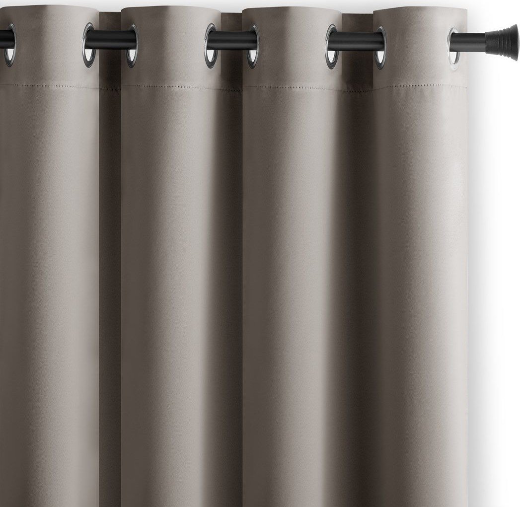 AmeliaHome Zasłona BLACKOUT styl klasyczny na przelotkach 140X175 beżowa