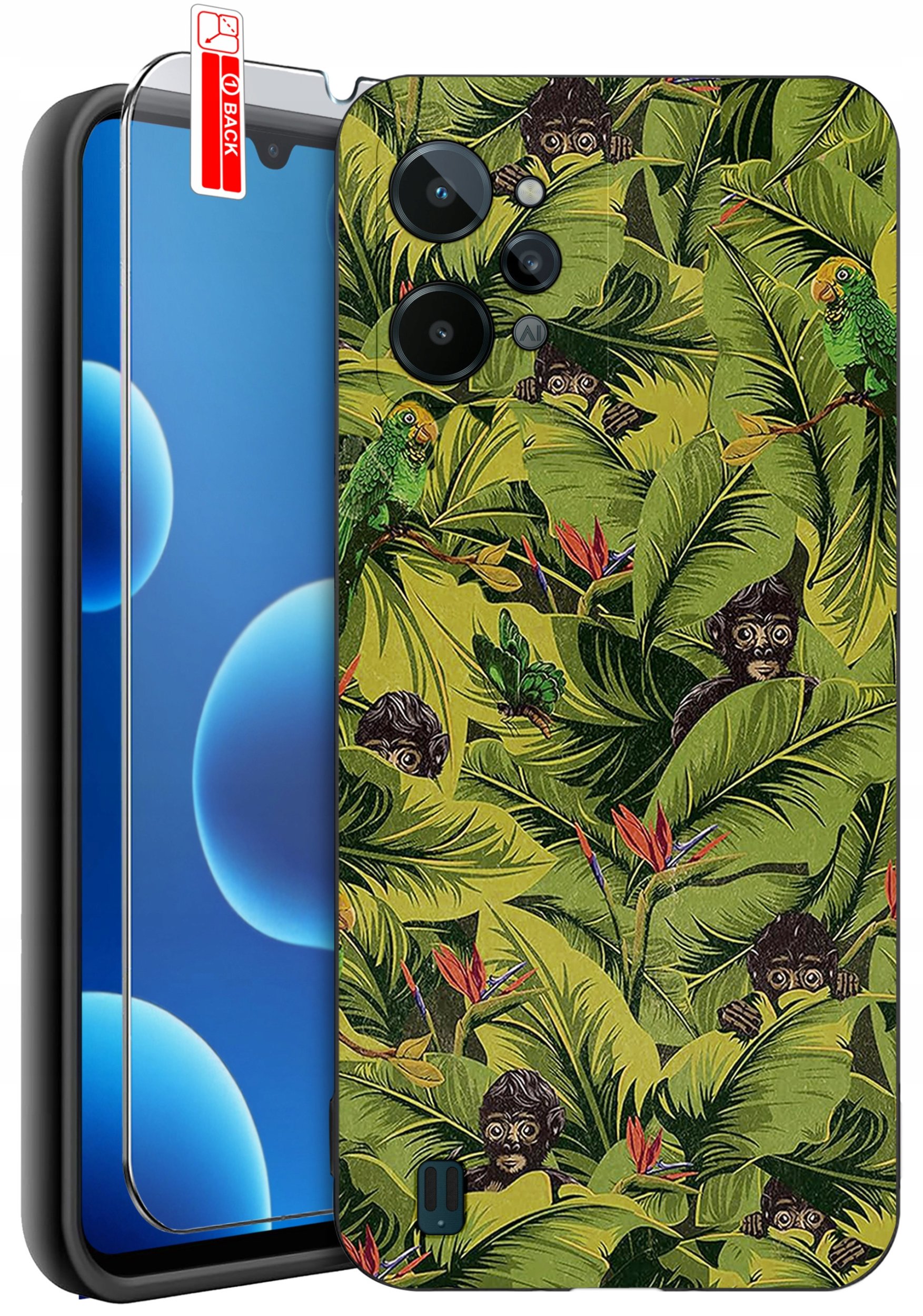 krainaGSM ETUI do Realme C31 | WZORY | SILIKONOWE MATT CASE + SZKŁO 9H