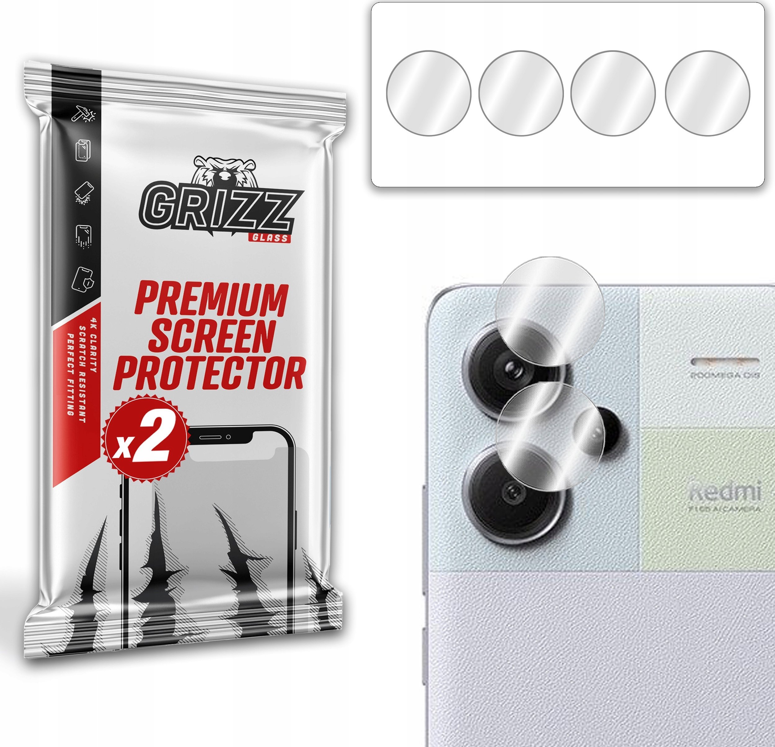 GrizzGlass Szkło na aparat GrizzGlass HybridGlass Camera do Xiaomi Redmi Note 13 Pro+ Plus 5G