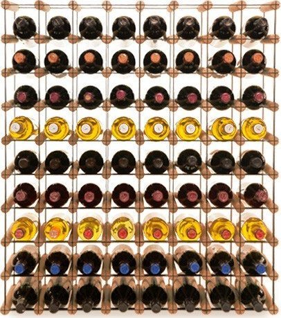 Wamar-Sosenka Regał na wino Stojak na 72 Butelki Szklane/ PET RW-8/ 8x9 Brązowy Metal + Drewno RW-8-8x9-72_O_BR