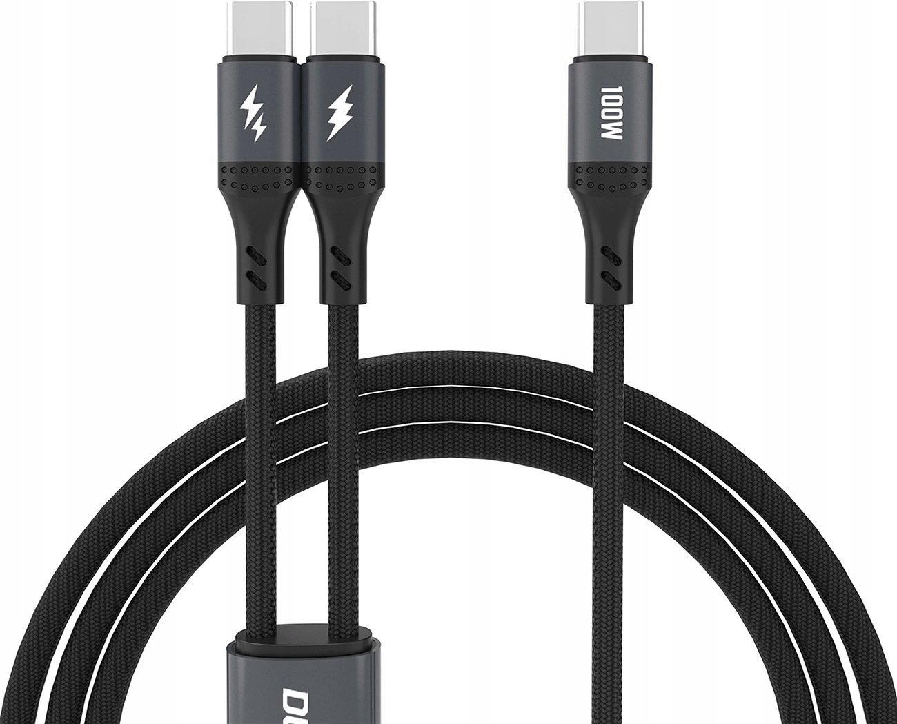 Kabel USB Dudao USB-A - 2x USB-C 1.2 m Czarny (6976625333493)