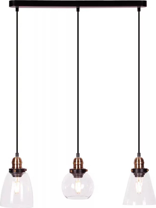 Lampa wisząca Lumes Potrójna lampa wisząca nad wyspę loft - S609-Ferva