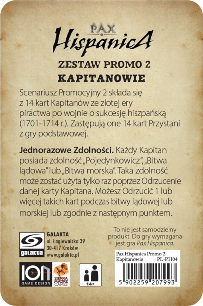 Galakta Dodatek do gry Pax Hispanica: Zestaw Promo 2 - Kapitanowie