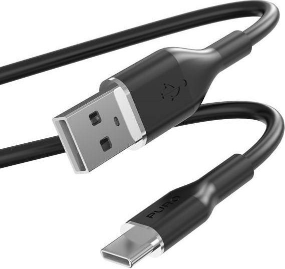 Kabel USB Puro USB-A - USB-C 1.5 m Czarny (PUR675)