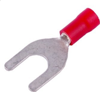 Końcówka widełkowa izolowana 1,5 M6 czerwona 100szt SGE