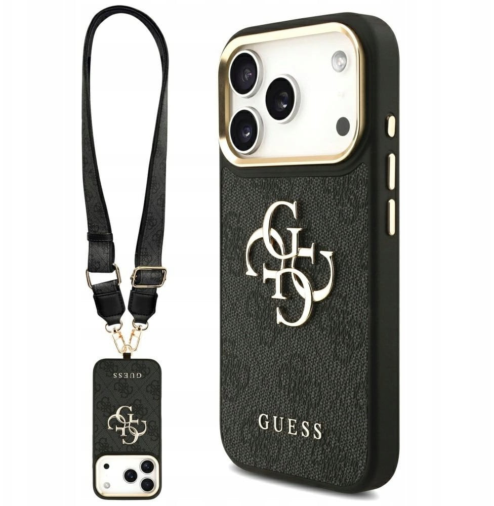 Etui Guess 4G Big 4G Classic Logo Big Strap Metal Buttons do iPhone 17 Pro czarny