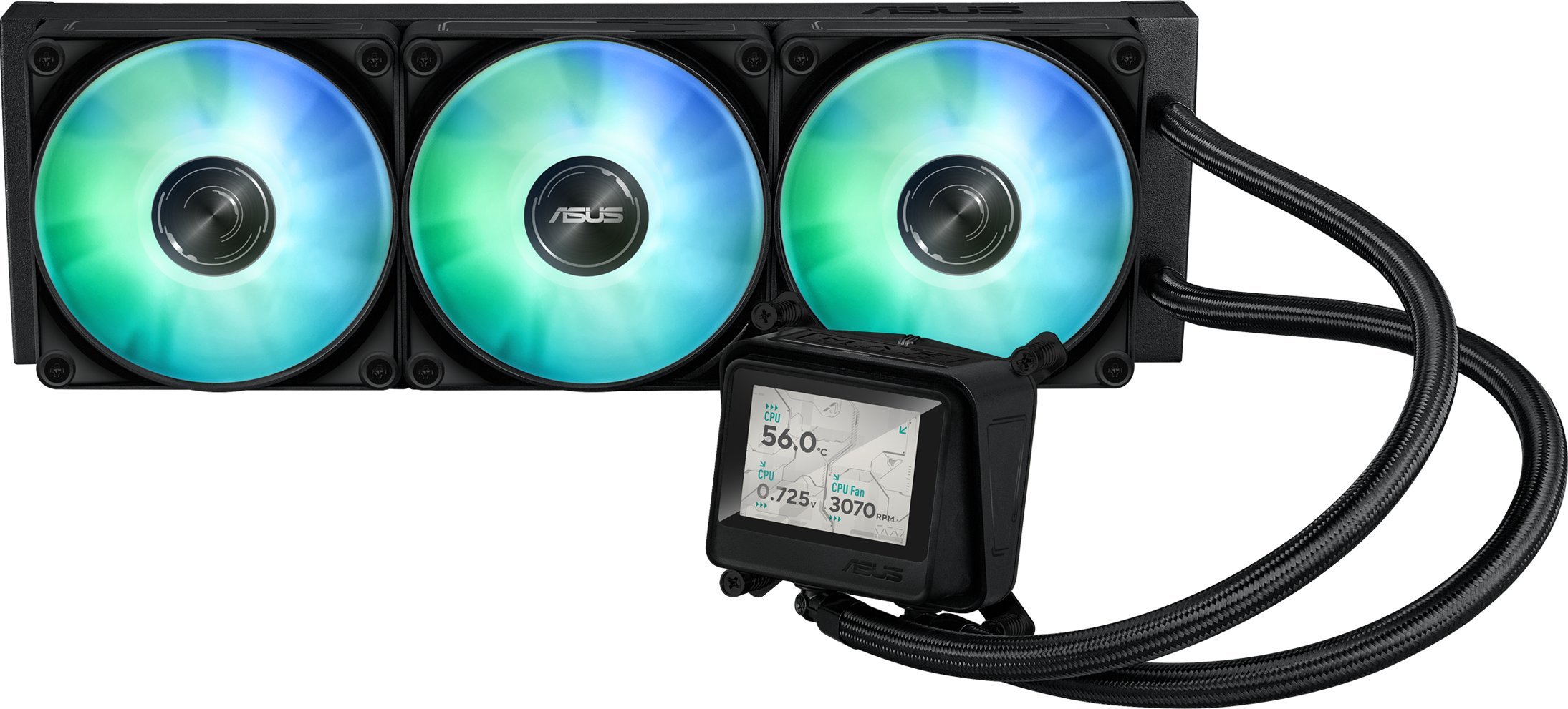 Chłodzenie wodne Asus MAX GAMING LC 360 ARGB LCD Procesor Chłodnica cieczy all-in-one 12 cm Czarny