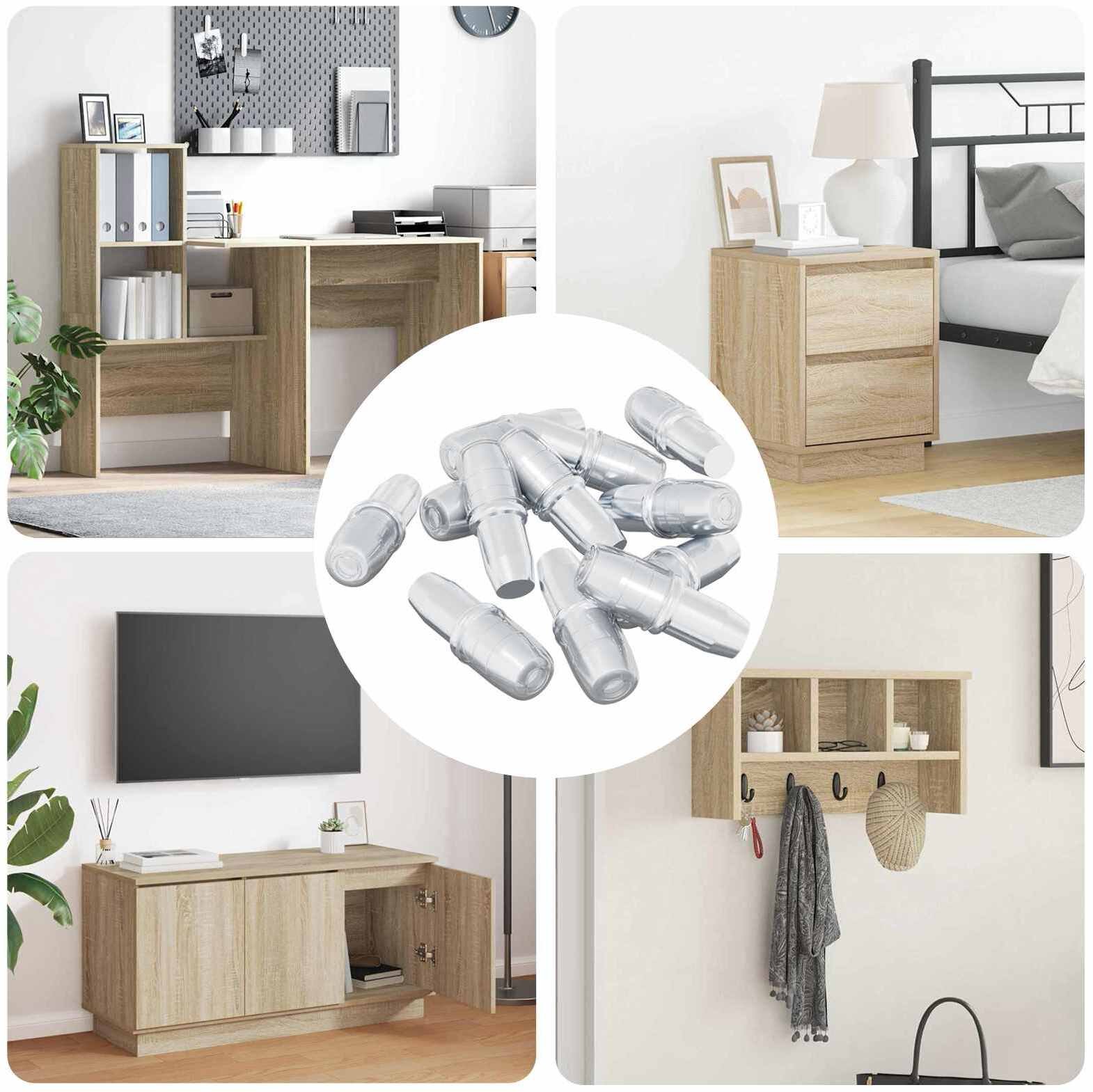 vidaXL Wieszak na półki 12 pcs Srebrny 7 x 16 mm Żelazo