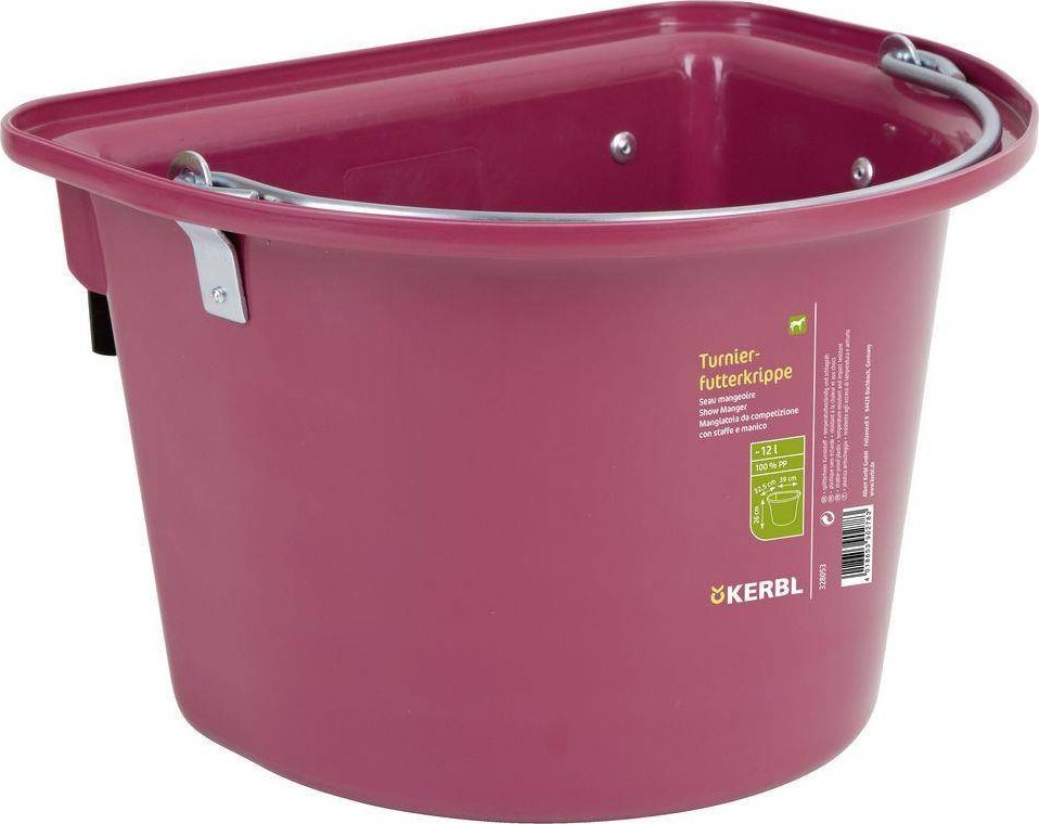 Kerbl KERBL Pojemnik na paszę z zawiesiem i pałąkiem, 12 l, różowy