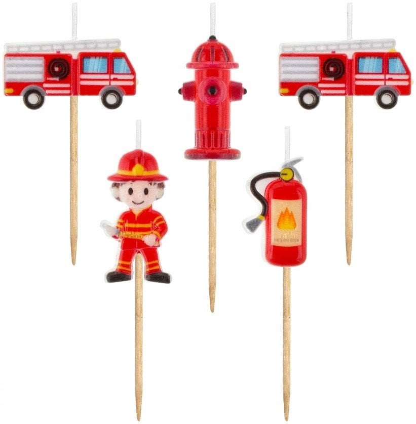 Świeczki pikery Straż Pożarna 5szt Godan