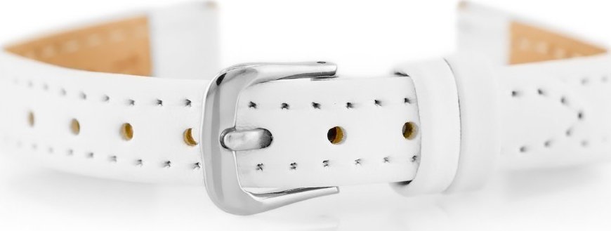 Pasek skórzany do zegarka - JORDAN KERR - biały - 12mm