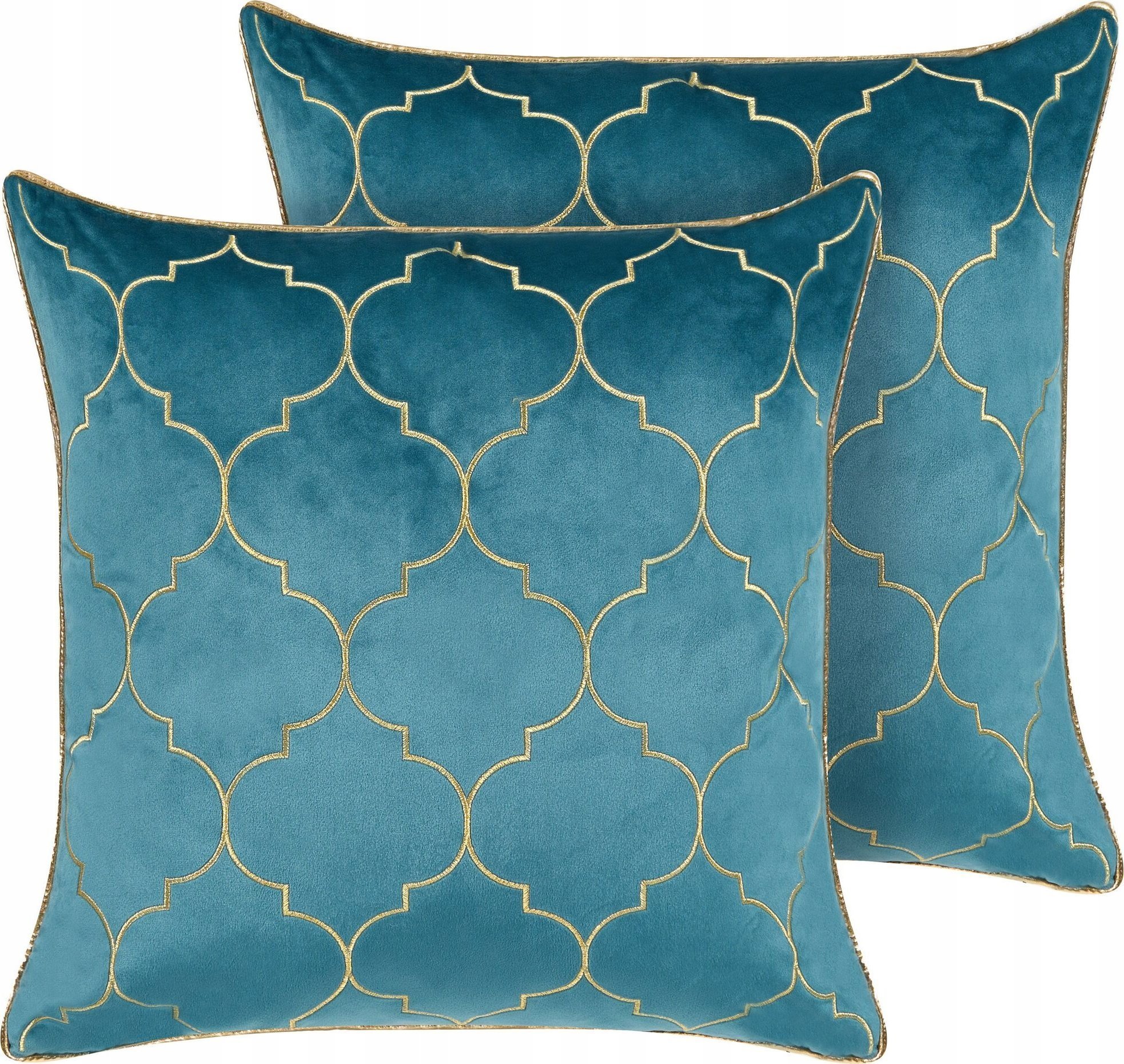 Beliani 2 poduszki dekoracyjne w marokańską koniczynę 45 x 45 cm niebieskie ALYSSUM