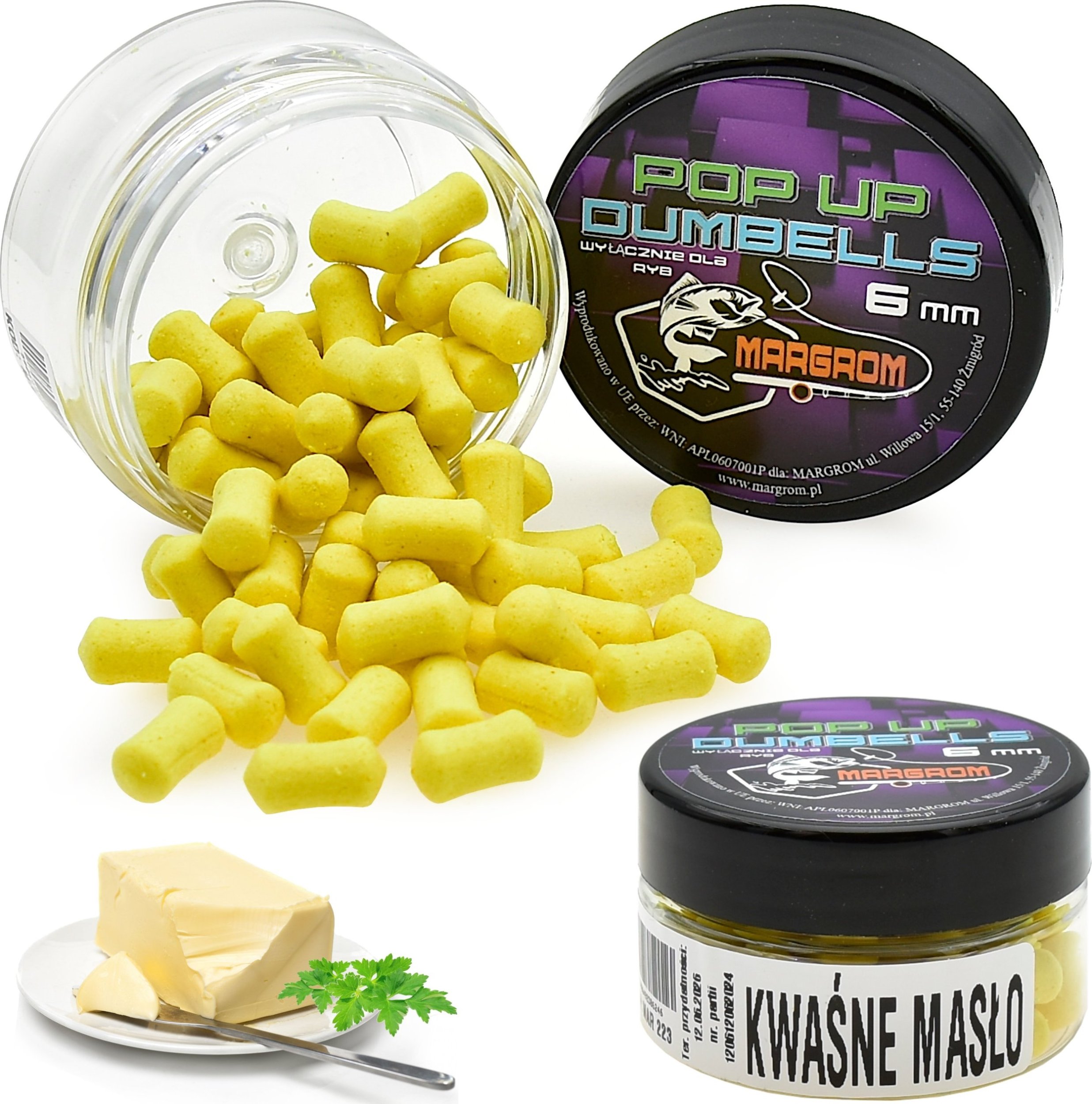 Margrom Dumbells POP UP 6 mm Margrom KWAŚNE MASŁO przynęta Method Feeder