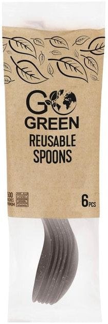 Lumarko Powtórzyć wielokrotnego użytku łyżki Go Green* 6 gab. czarny 4743115013638
