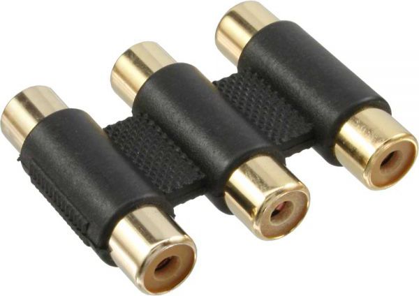 Adapter AV InLine RCA (Cinch) x3 - RCA (Cinch) x3 czarny (99319)