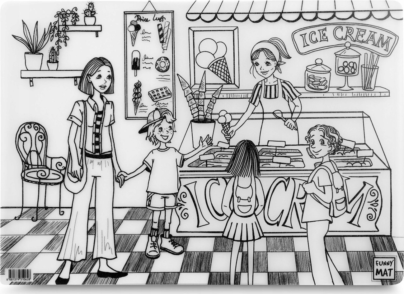 vidaXL Mata transparentna Lodziarnia Funny Mat STRIGO