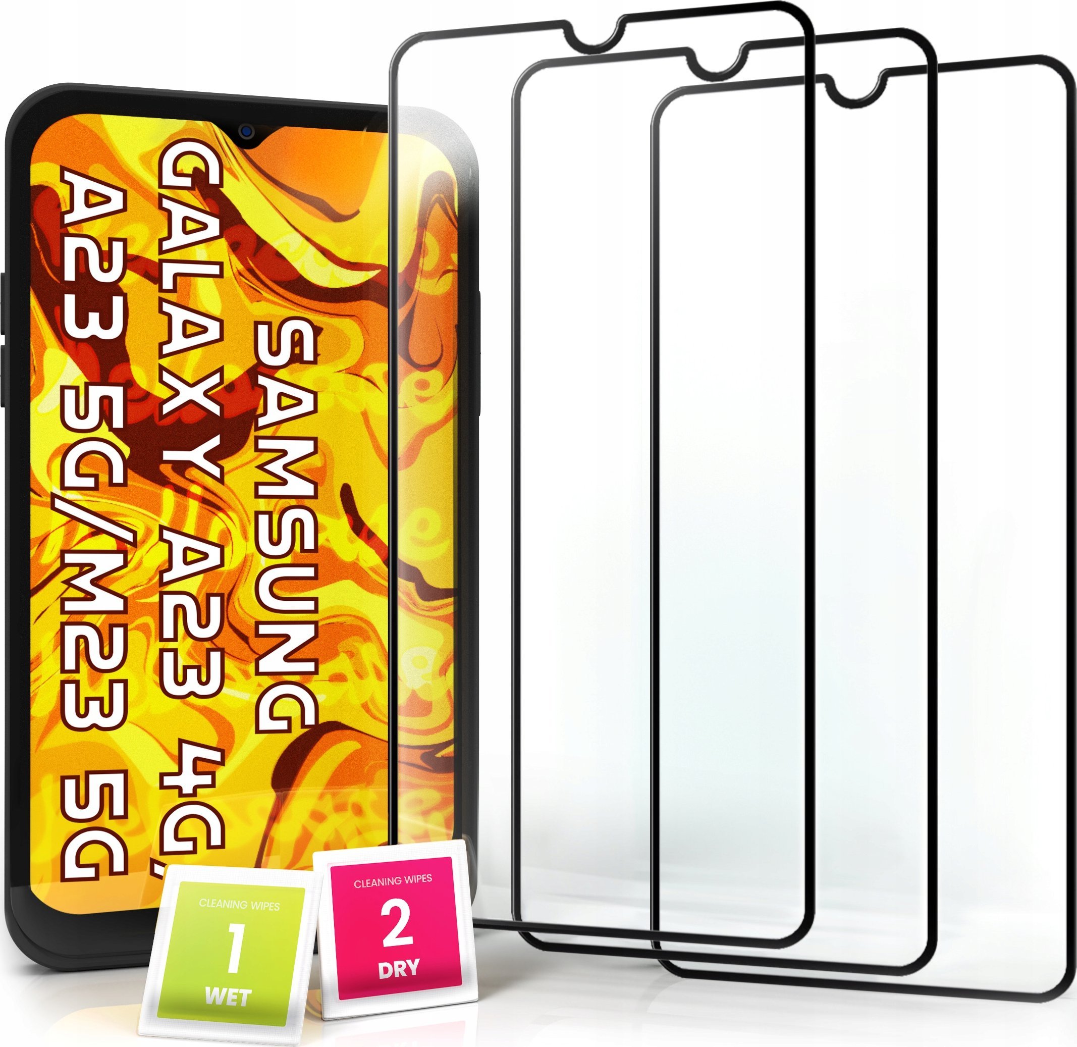 Hello Case 3-pak SZKŁO HARTOWANE DO Samsung A23 4G / M23 5G na cały ekran 9H ochronne
