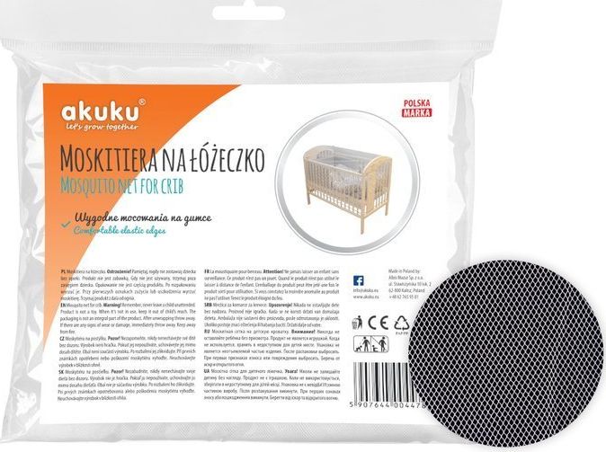Akuku AKUKU Uniwersalna Moskitiera na Łóżeczko Biała