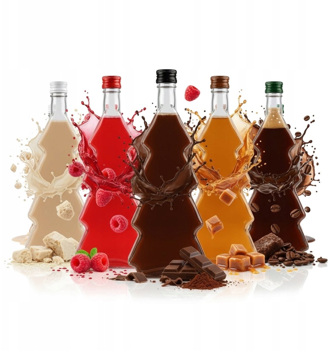 5x Butelka CHOINKA 500ml BUTELKI SZKLANE na likier nalewki prezent 0,5l