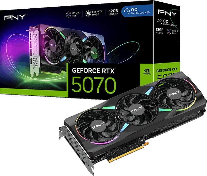 Karta graficzna PNY GeForce RTX 5070 ARGB EPIC-X RGB Overclocked (VCG507012TFXXPB1-O)