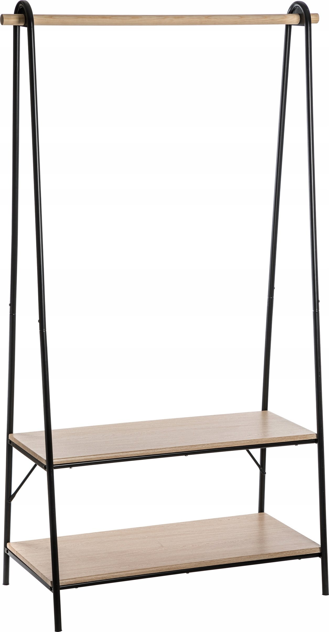 5five Stojak na wieszaki z ubraniami, 2 półki, 165 cm, wolnostojący