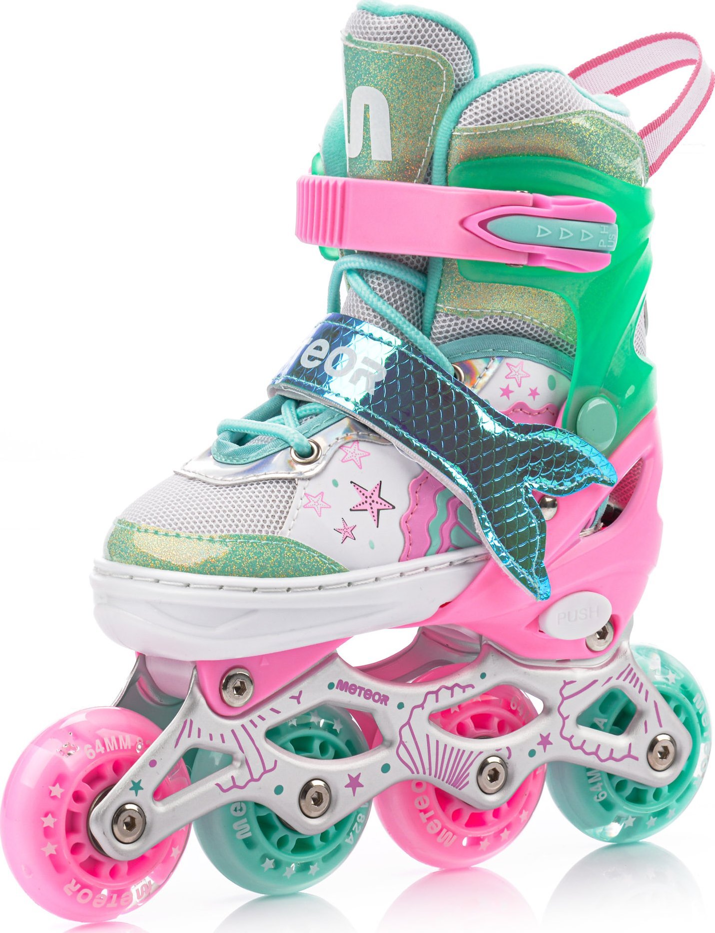 Rolki Meteor Rolki 4w1 Meteor Mermaid różowy M 34-37 Uniwersalny