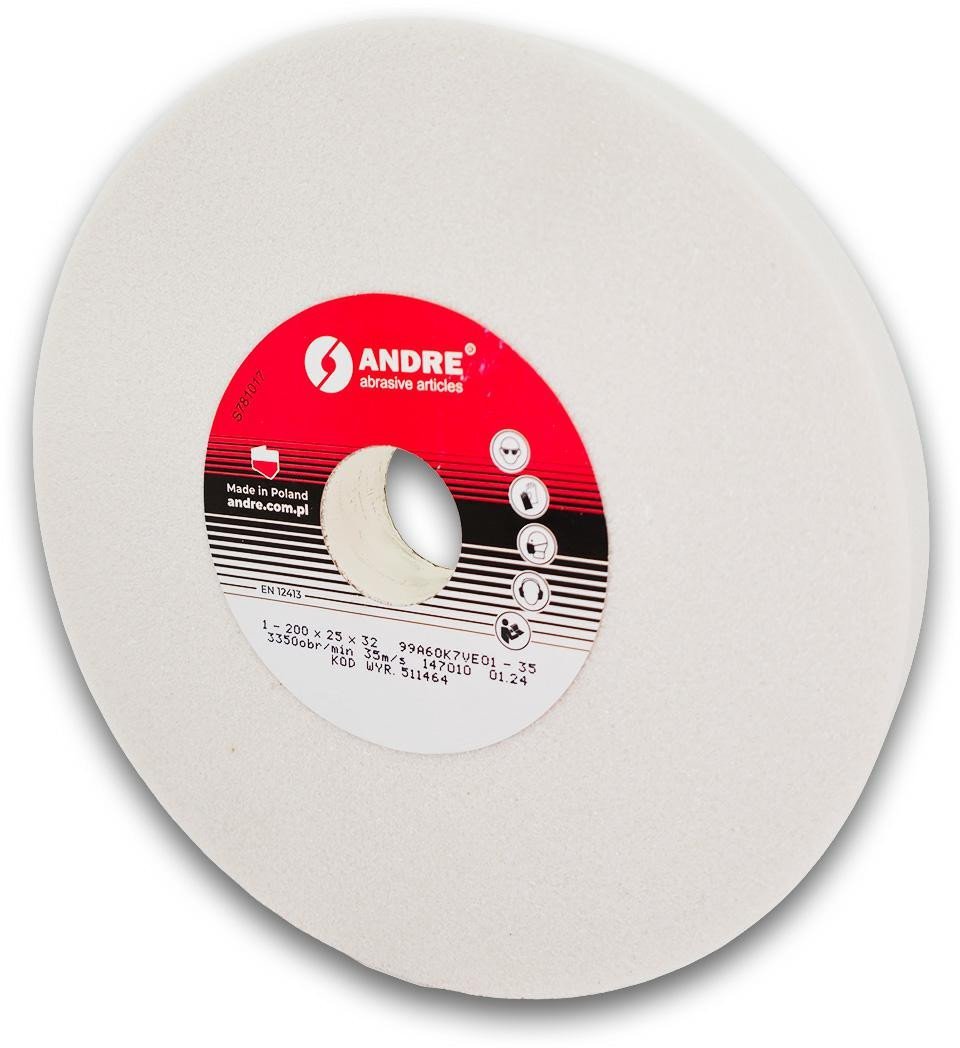 ANDRE ŚCIERNICA PŁASKA 200mm x 25mm x 32mm 99A60K7VE01-35 BIAŁA "TYP 1"