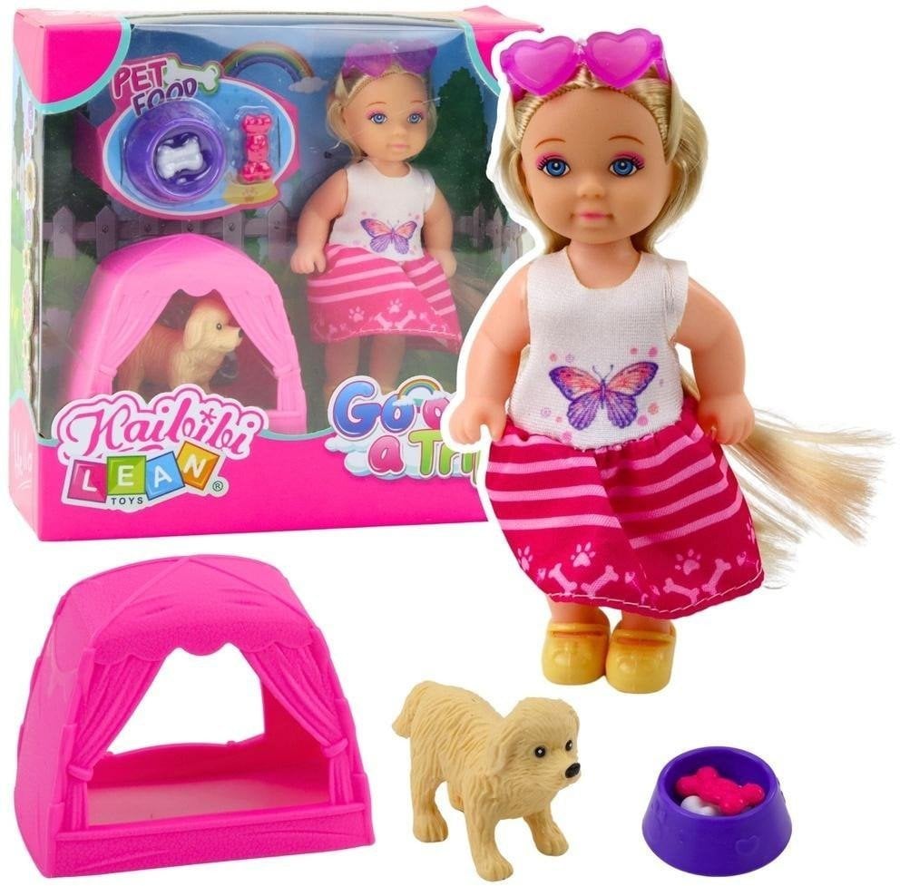 Laleczka z pieskiem namiotem i akcesoriami