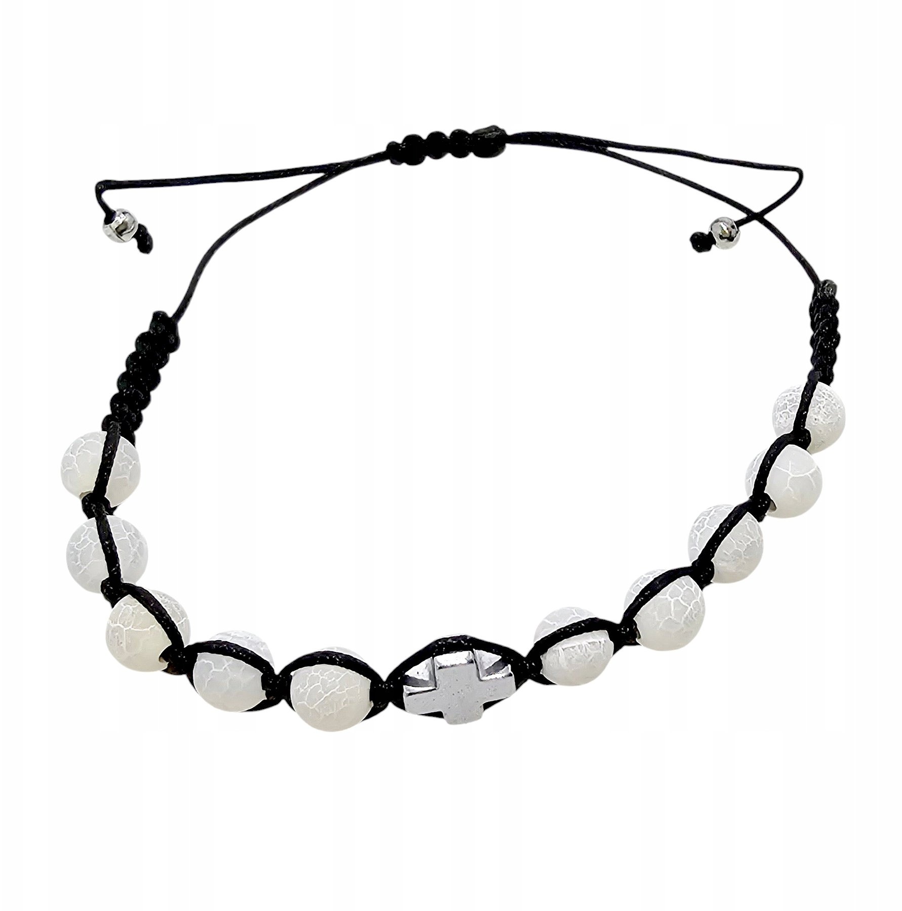 Dekoracja świąteczna GANELLI Jewelry & handmade Różaniec 10-tka howlit biały