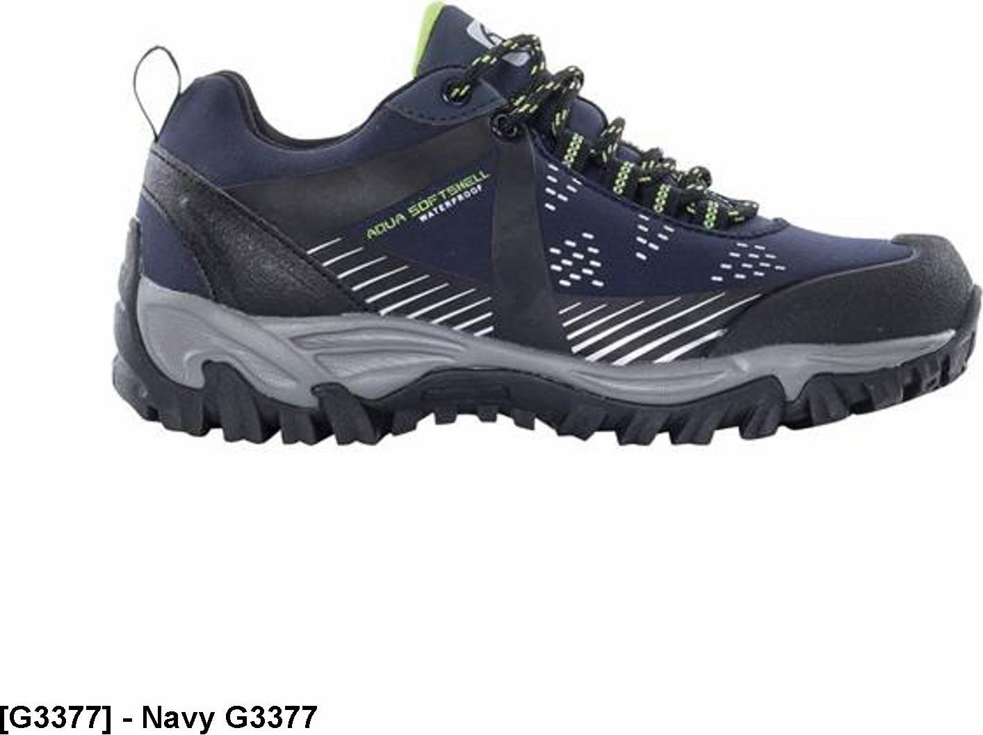Ardon ARDONFORCE - bardzo lekkie półbuty, wzmocniony nosek i zapiętek, materiał softshell, membrana wodoodporna, nadruki odblaskowe - Navy G3377 37