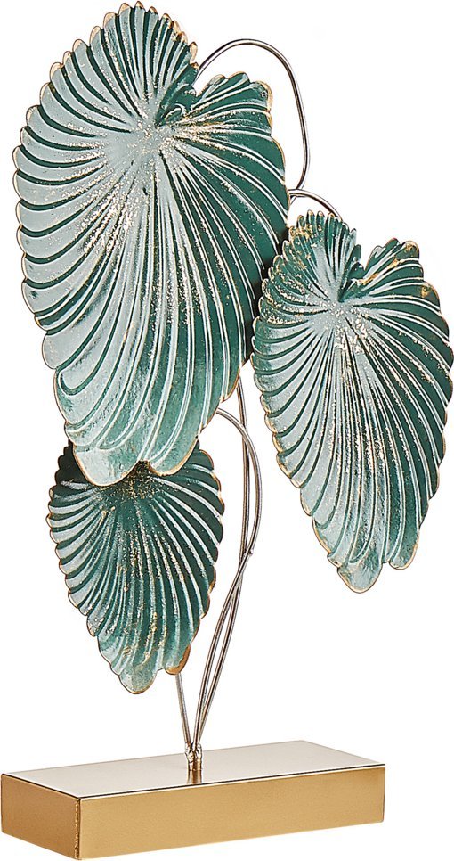 Beliani Figurka liście złoto-niebieska SODIUM