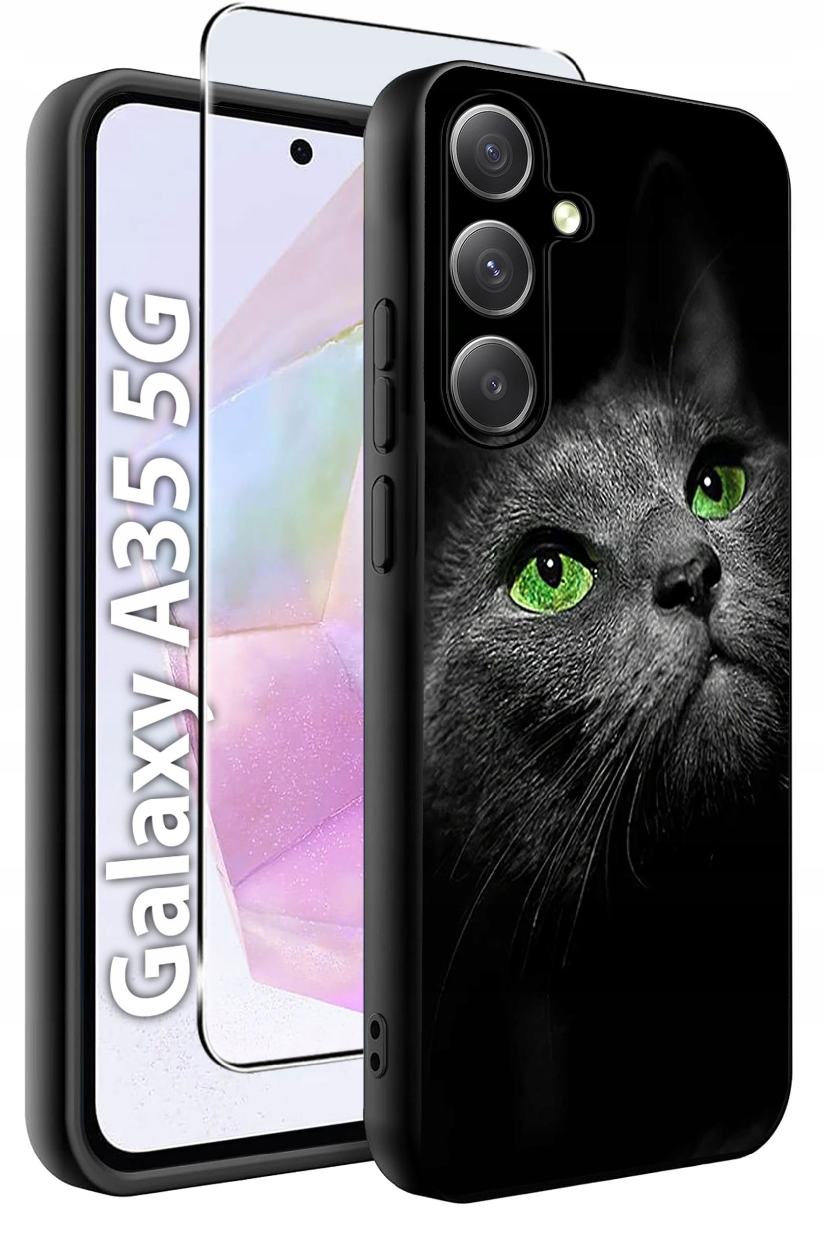 ETUI do Samsung A35 5G WZORY | SILIKONOWE MATT CASE + SZKŁO HARTOWANE 9H