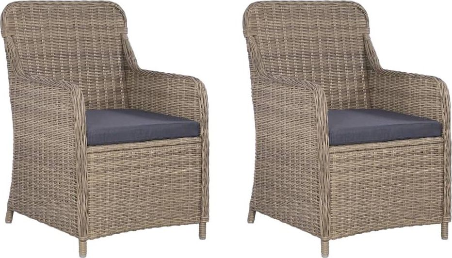 Elior krzesła ogrodowe z poduszkami Grafton 2 sztuki, brąz (5456)