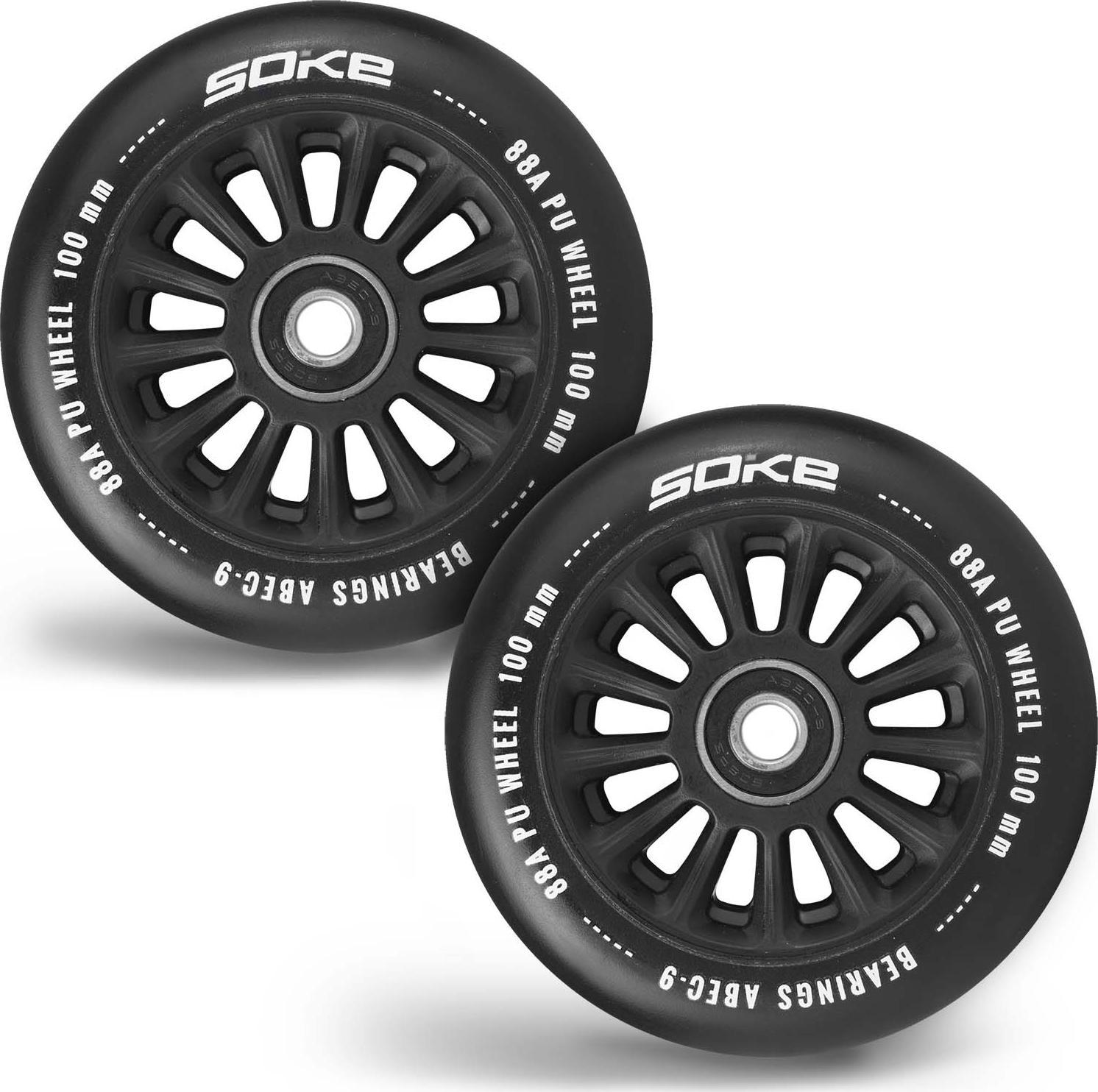 Soke Kółka do hulajnogi W100 mm czarne 2 szt.