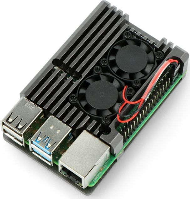 JustPi Obudowa z dwoma wentylatorami Raspberry Pi 4B (DNG-16012)