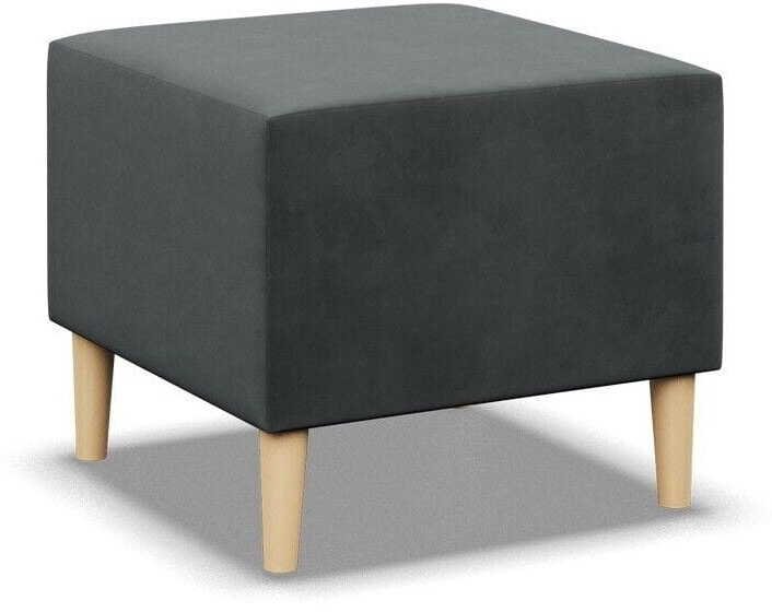 Pufa, podnóżek, MILO, velvet, 51x51x40 cm, ciemny szary