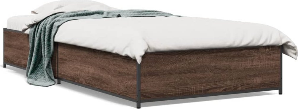 vidaXL vidaXL Rama łóżka, brązowy dąb, 75x190 cm, materiał drewnopochodny