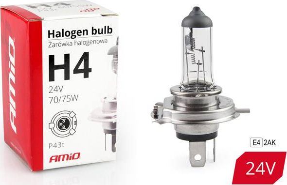 AMiO Żarówka halogenowa H4 24V 70/75W filtr UV (E4)