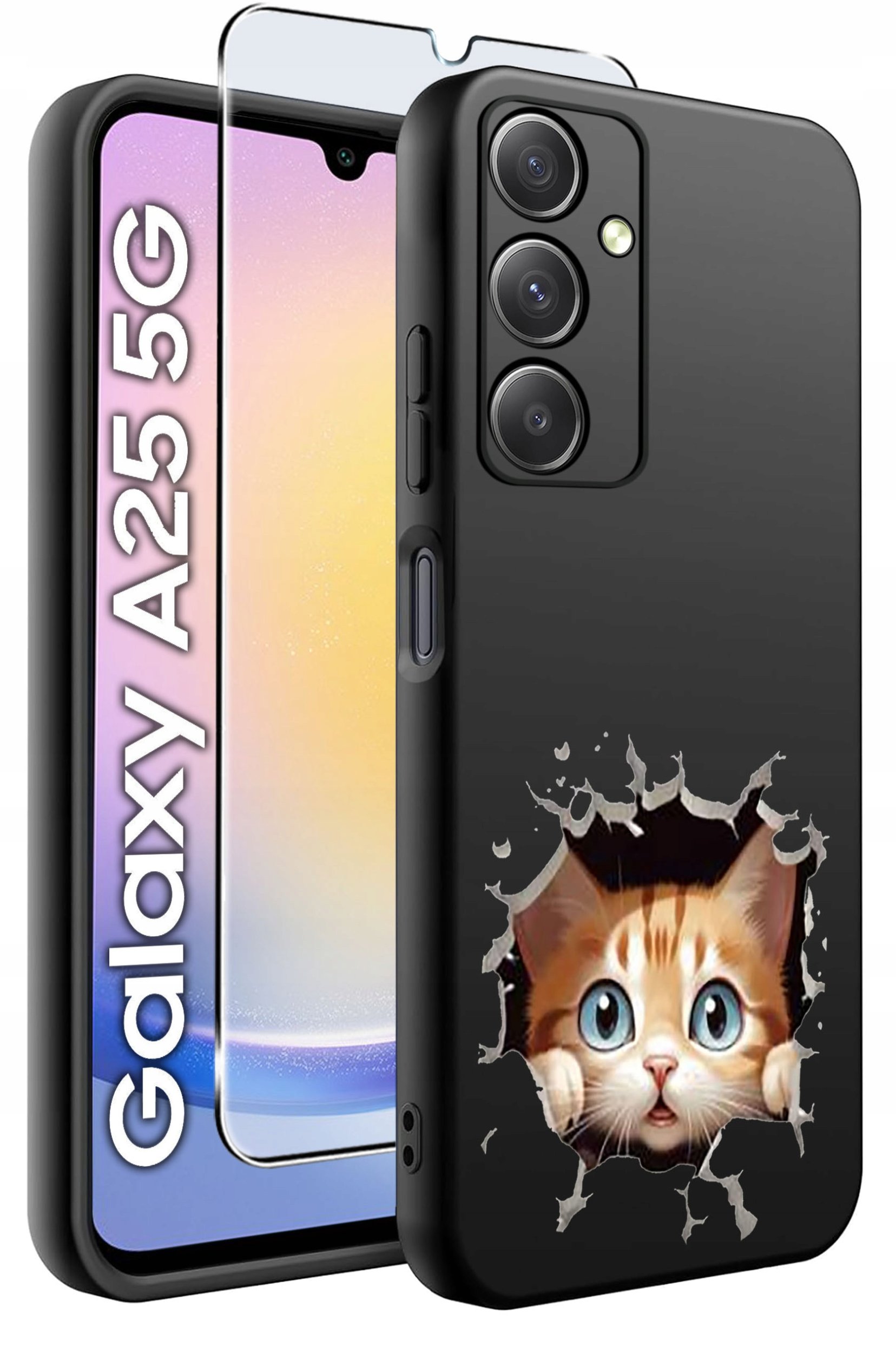 ETUI do Samsung A25 5G WZORY | SILIKONOWE MATT CASE + SZKŁO HARTOWANE 9H