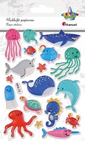 Titanum Naklejki wypukłe zwierzęta wodne mix 18szt.