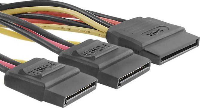 Qoltec SATA 15-pin - SATA 15-pin x2, 0.5m, Wielokolorowy (5901878523149)