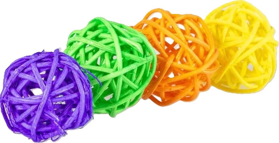 DUVO+ ZAB. KOT PIŁKI PLECIONE DREWNIANE 4st S 3x3x3cm 15420 /6/72