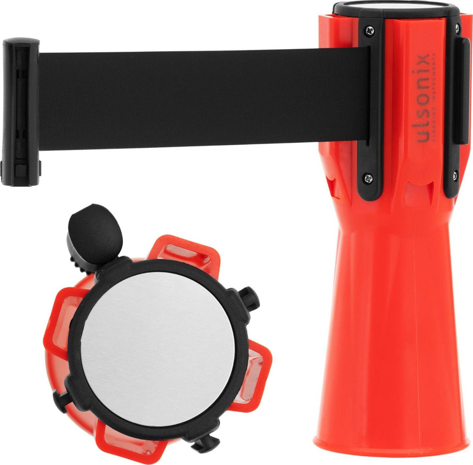 Ulsonix Kaseta z taśmą odgradzającą ostrzegawczą nakładka na słupek pachołek 3 m czarna Kaseta z taśmą odgradzającą ostrzegawczą nakładka na słupek pa