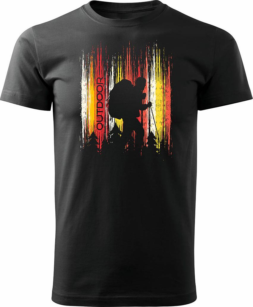 Topslang Koszulka z górami w góry turysta tatry trekkingowa męska czarna REGULAR M