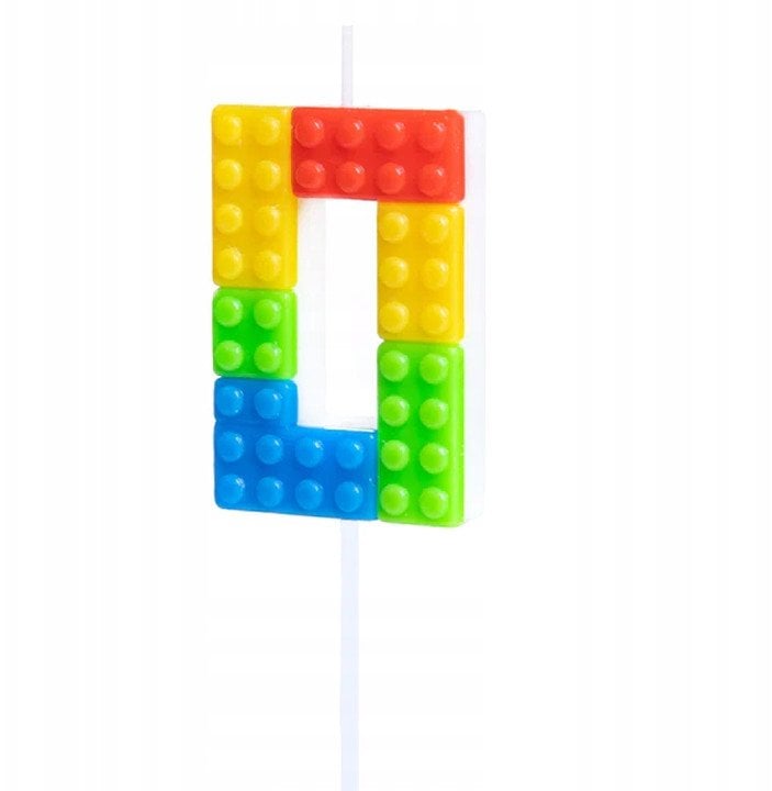 Świeczka Urodzinowa Na Tort / KLOCKI / Świeczki na Urodziny / CYFRA 0