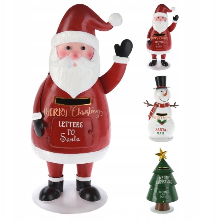 Dekoracja świąteczna skrzynka na listy do Świętego Mikołaja 35 cm 3 wzory 1szt