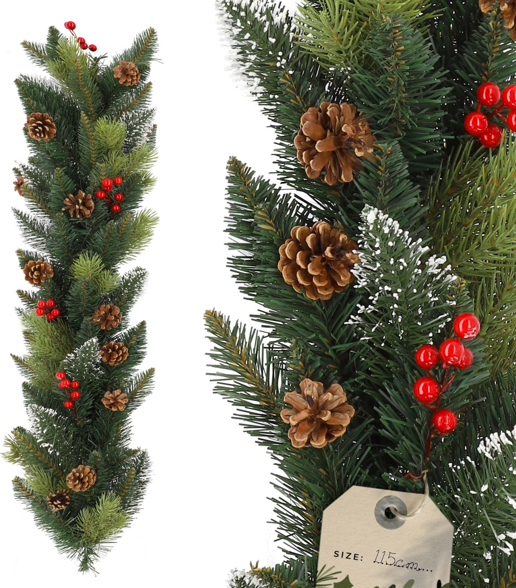 Kadax Girlanda Choinkowa Świąteczna 115 cm Łańcuch Gęsta